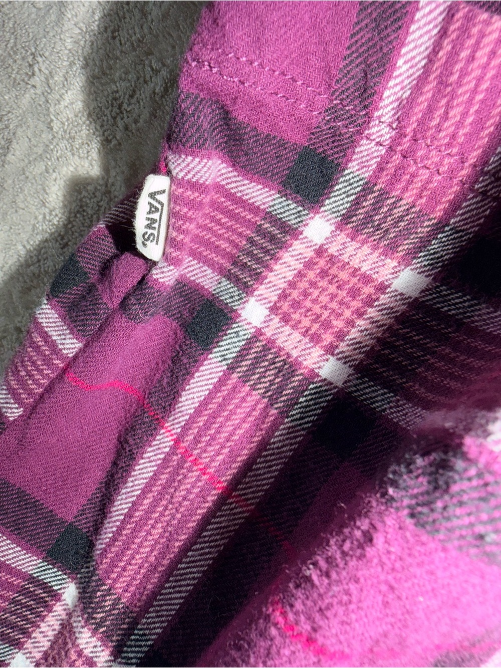 Vans Cropped Plaid Flannel Button-Down Grunge Skater Size‎ Small - Picture 6 of 7